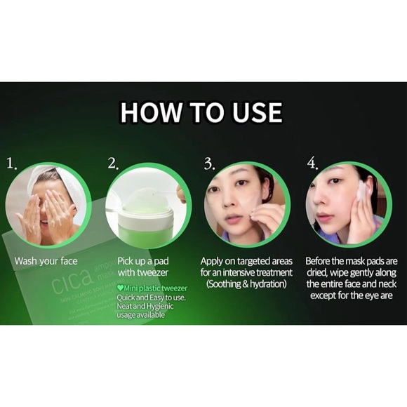 Ampoule Korean Toner Pads Centella Asiatica Extract Deep Hydration Quick Calming - Picture 7 of 12